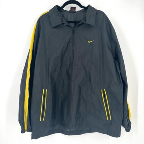Nike Other - Nike Men's Windbreaker XL X Large Jacket Full Zip Black & Yellow Street Y2K